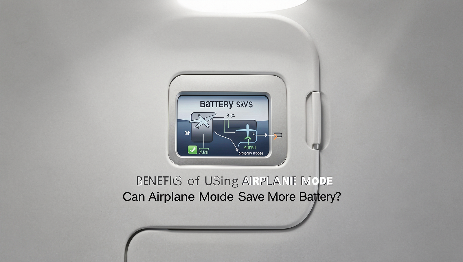 Infographic illustrating battery savings with Airplane Mode in a realistic style.
