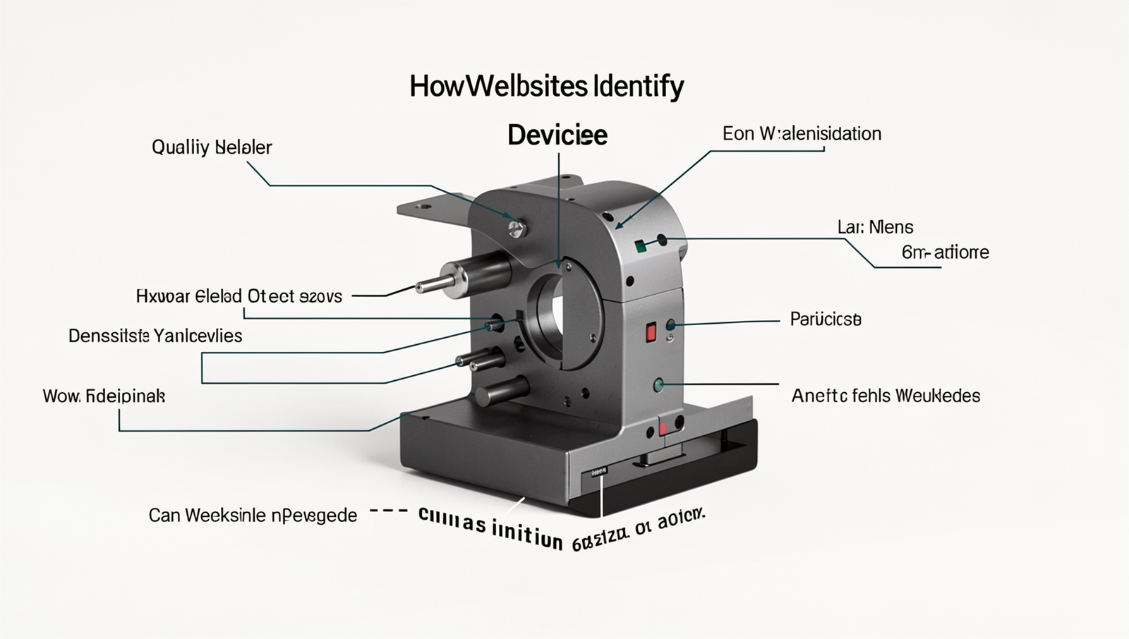 Detailed diagram illustrating various device identification methods used by websites.
