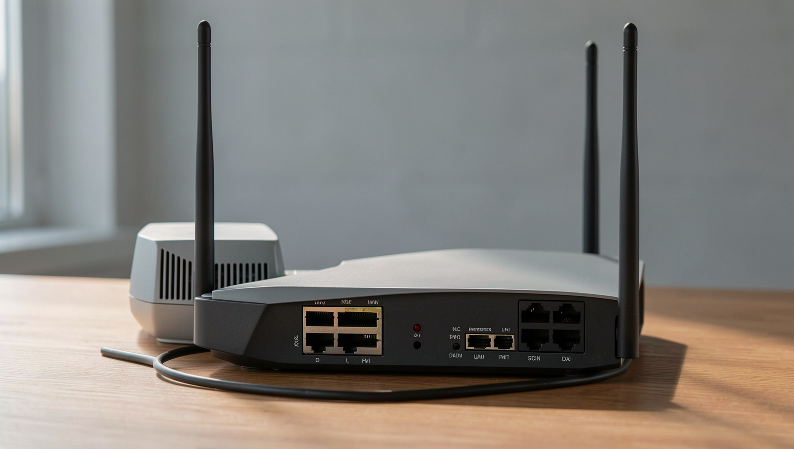 A detailed image of a router surrounded by digital privacy icons, highlighting tracking concerns.