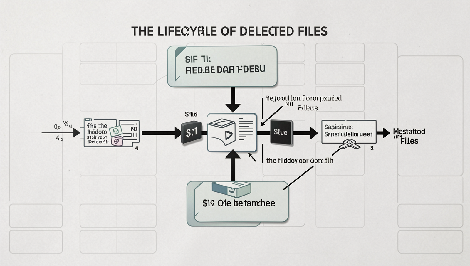 Detailed diagram illustrating the lifecycle stages of deleted files.