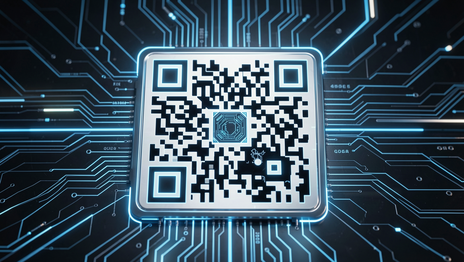 Futuristic depiction of QR codes showcasing advanced technology and design.
