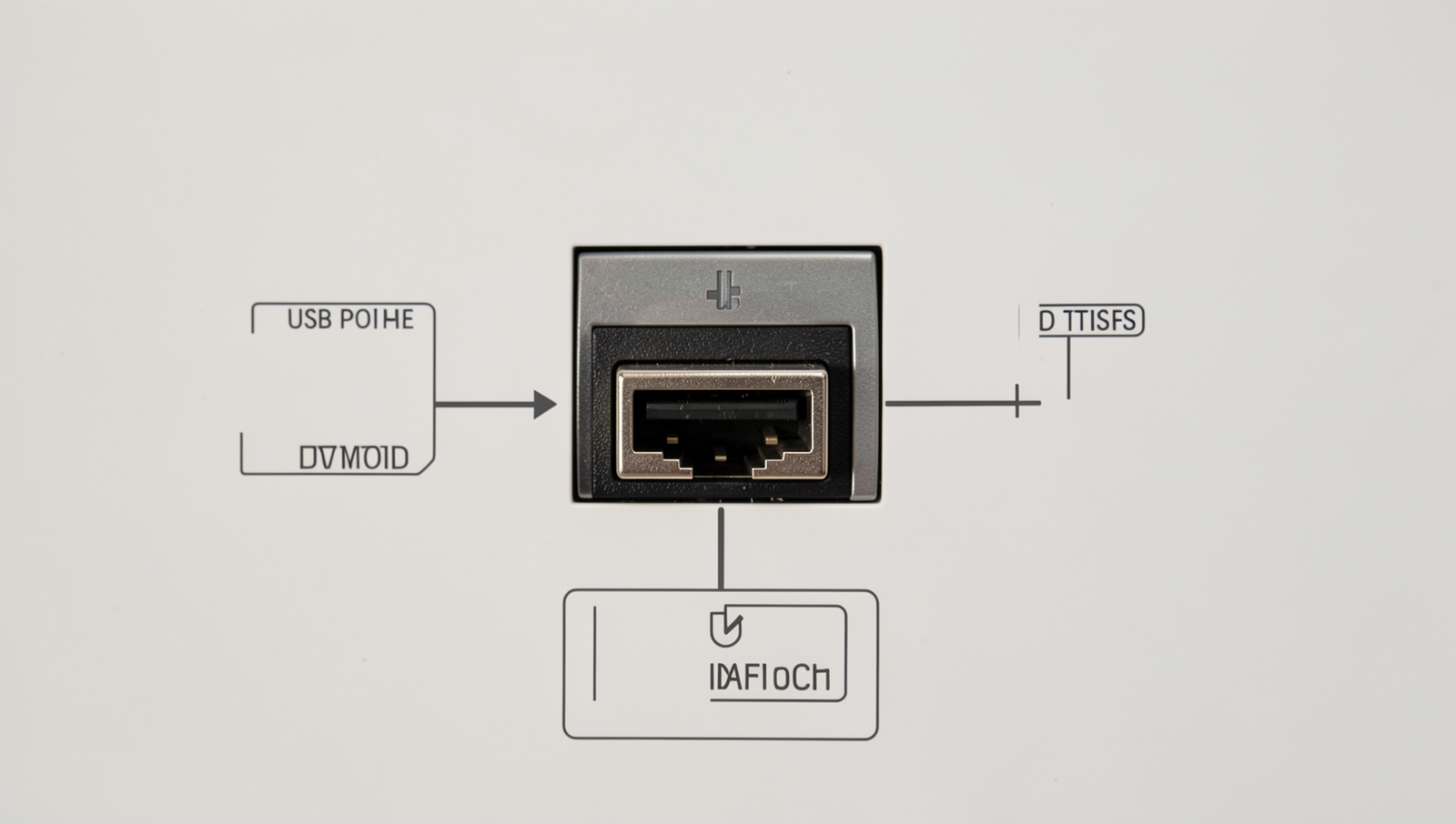 Detailed flowchart for diagnosing USB port issues in a technical article.