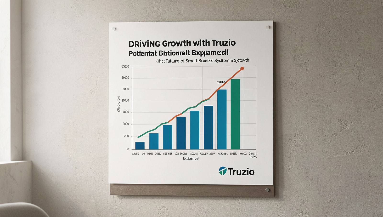 Growth chart illustrating potential business growth with Truzio's smart systems.