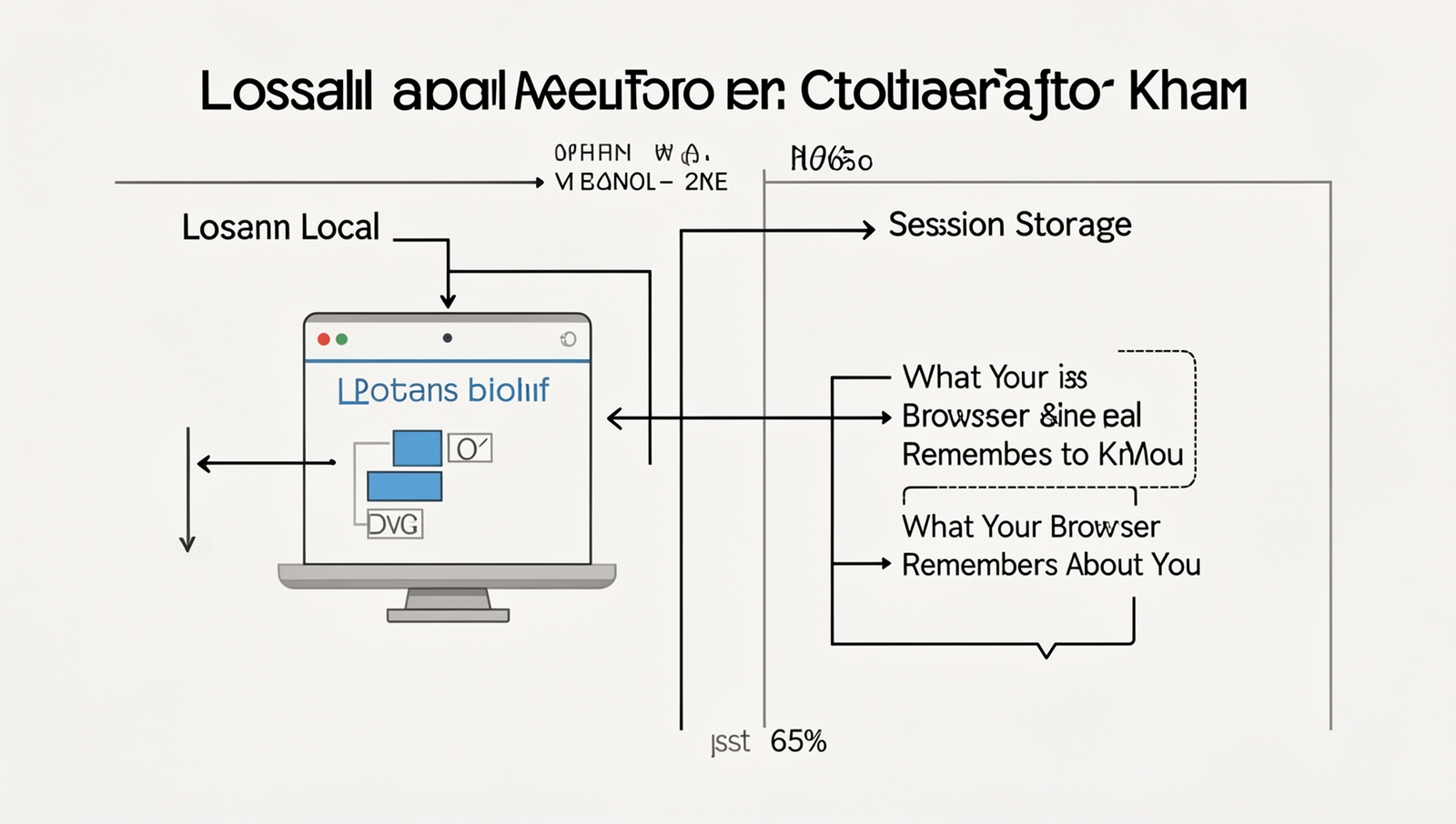 Diagram comparing local storage and session storage in web browsers.