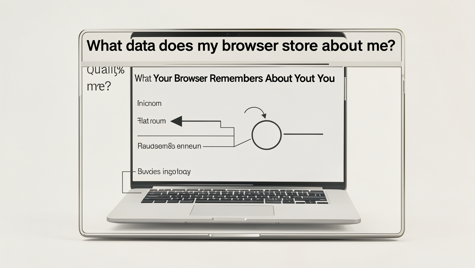 Diagram illustrating data stored by browsers, including cookies and history.
