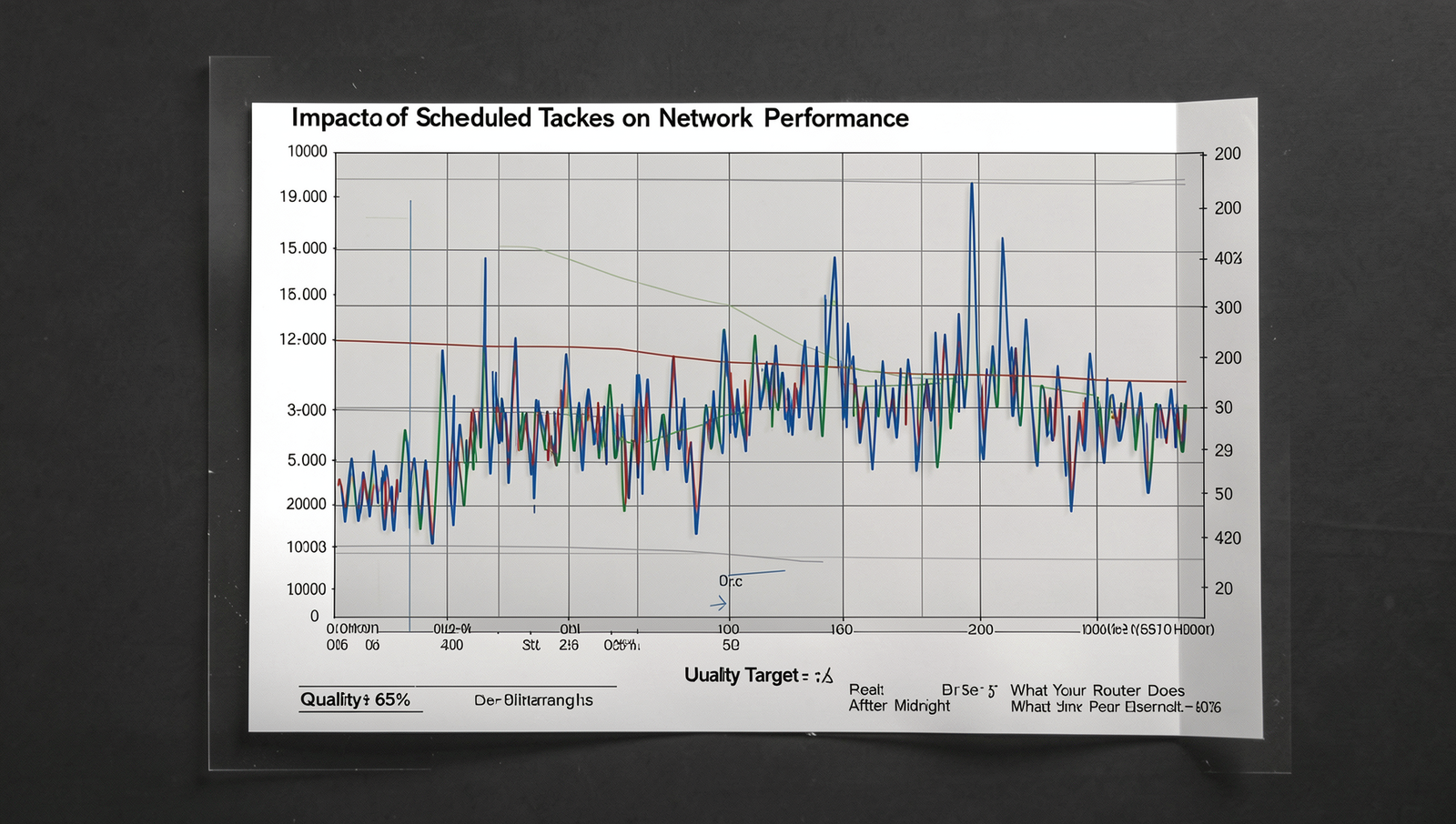 Graph depicting network performance fluctuations over time due to scheduled tasks.