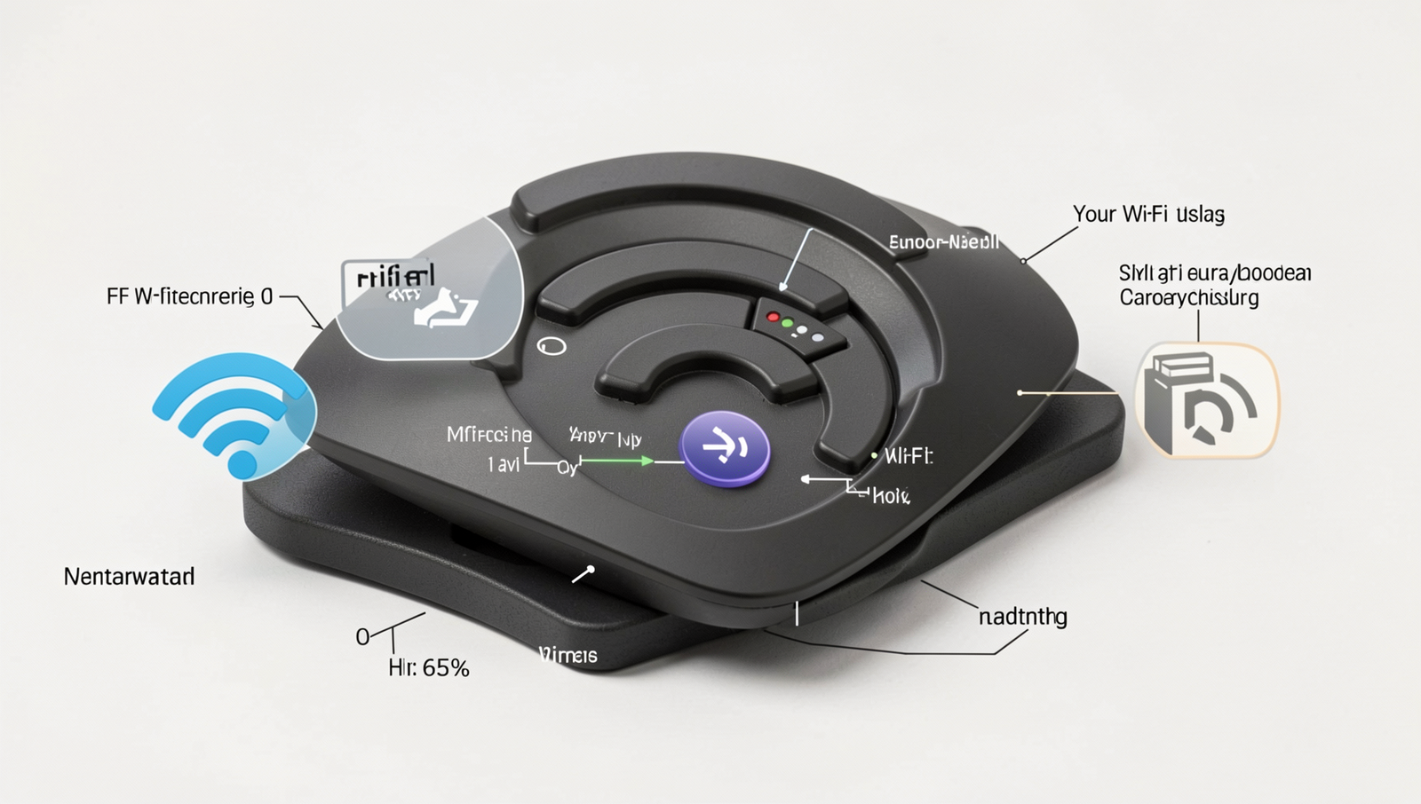Detailed graphic illustrating Wi-Fi security measures and privacy concerns.