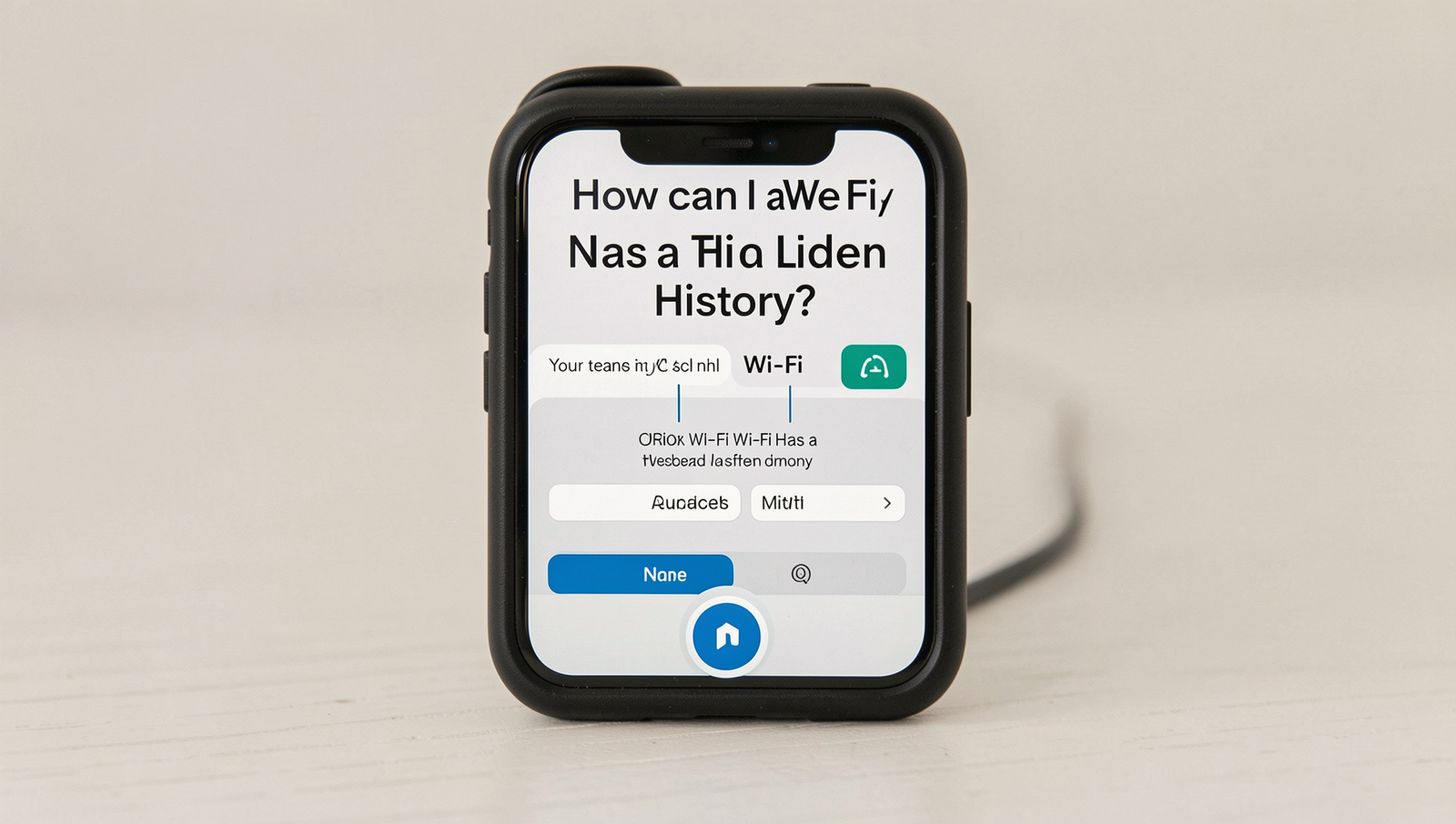 Diagram illustrating steps to access Wi-Fi history on a device.